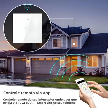 Imagem de Interruptor De Luz De Parede Inteligente WiFi RF 433mhz 220V 1/2/3/4 Gang Compatível Com Tuya Alexa