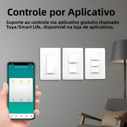Imagem de Interruptor De Luz De Parede Inteligente WiFi Tuya Botão Sem Fio Sem Fio Necessário Controle Sem Fio