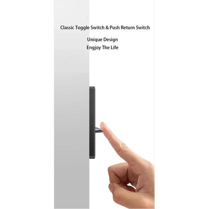 Imagem de Interruptor De Luz De Parede LED Azul Cromado Com Placa De Vidro Temperado 1 2 3 4 Gangue Branco