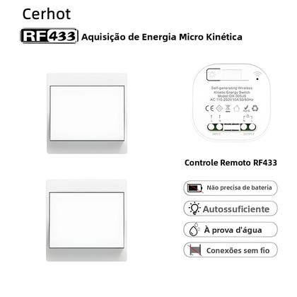 Imagem de Interruptor De Luz De Parede Sem Fio À Prova d'Água Com Controle Remoto, Botão De Pressão, Sem