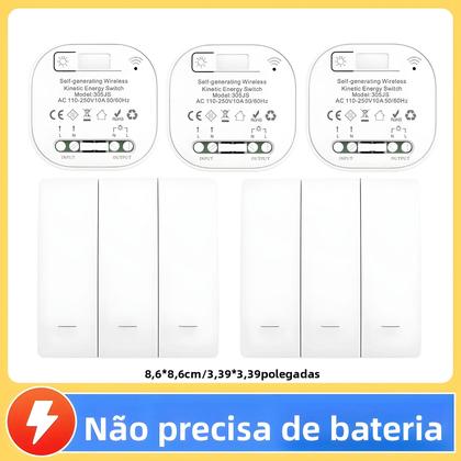 Imagem de Interruptor De Luz De Parede Sem Fio À Prova d'Água Com Controle Remoto, Botão De Pressão, Sem