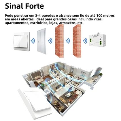 Imagem de Interruptor De Luz De Parede Sem Fio Com Geração De Energia Própria, À Prova d'Água IP44, Controle