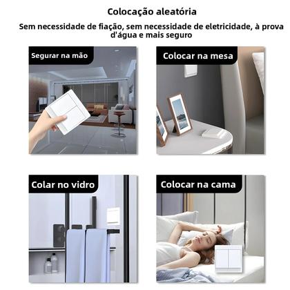 Imagem de Interruptor De Luz De Parede Sem Fio Com Geração De Energia Própria, À Prova d'Água IP44, Controle