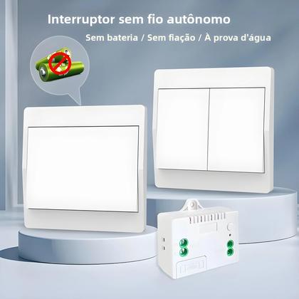 Imagem de Interruptor De Luz De Parede Sem Fio Com Geração De Energia Própria, À Prova d'Água IP44, Controle