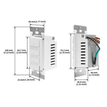 Imagem de Interruptor de luz inteligente Aqara H2 2 em 1 neutro com 4 botões e 3 canais