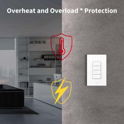 Imagem de Interruptor de luz inteligente Aqara H2 2 em 1 neutro com 4 botões e 3 canais