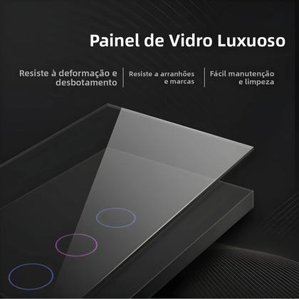Imagem de Interruptor De Luz Inteligente Com Controle Remoto Por Voz ZigBee Sensor De Toque De Parede 1/2/3/4