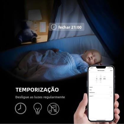 Imagem de Interruptor De Luz Inteligente Com Controle Remoto Por Voz ZigBee Sensor De Toque Na Parede 1/2/3/4