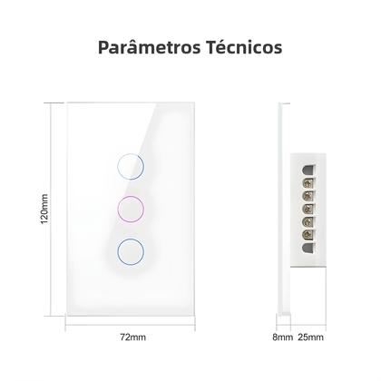 Imagem de Interruptor De Luz Inteligente Com Controle Remoto Por Voz ZigBee Sensor De Toque Na Parede 1/2/3/4
