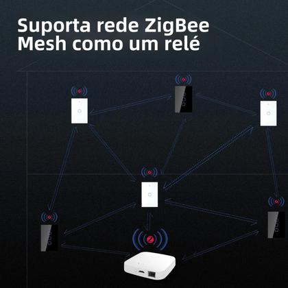 Imagem de Interruptor de Luz Inteligente Touch - Painel de Vidro à Prova de Fogo - ZigBee com Fio Neutro