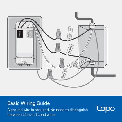 Imagem de Interruptor de luz inteligente TP-Link Tapo S500, pólo único, branco, pacote com 4