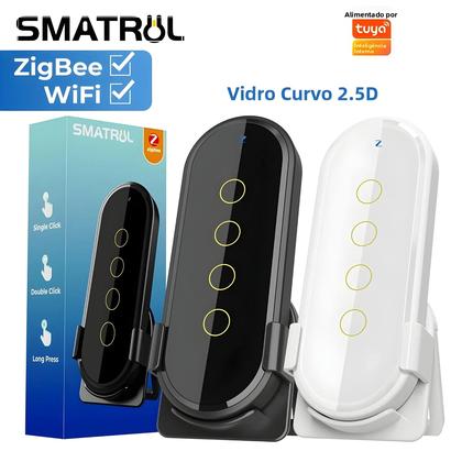 Imagem de Interruptor De Luz Inteligente Tuya ZigBee De 4 Gangues Com Controle Remoto Por Toque E 12 Cenas via