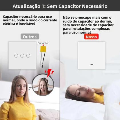 Imagem de Interruptor De Luz Inteligente Tuya ZigBee Sem Fio Neutro 2/3 Vias Funciona Com Alexa Google Home