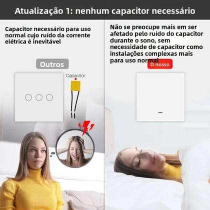 Imagem de Interruptor De Luz Inteligente Tuya ZigBee Sem Fio Neutro Necessário Funciona Com Alexa Google 2mqtt
