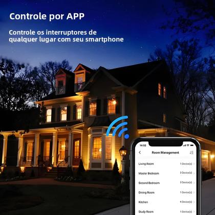 Imagem de Interruptor De Luz Inteligente Wi-Fi 1/2/3/4 Gangue Sem Fio Neutro Necessário Funciona Com Alexa E