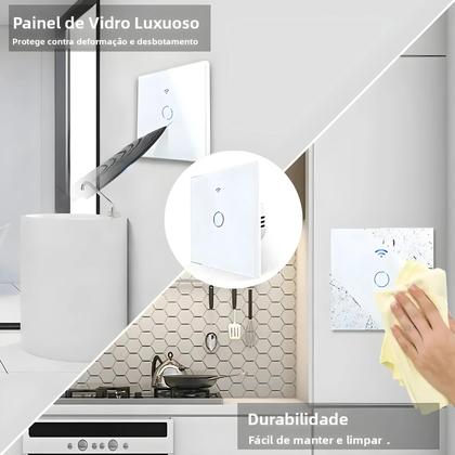 Imagem de Interruptor De Luz Inteligente Wi-Fi EU 1 2 3 Gang Touch Sem Fio Neutro Interruptores De Parede