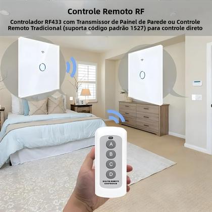 Imagem de Interruptor De Luz Inteligente Wi-Fi EU 1 2 3 Gang Touch Sem Fio Neutro Interruptores De Parede