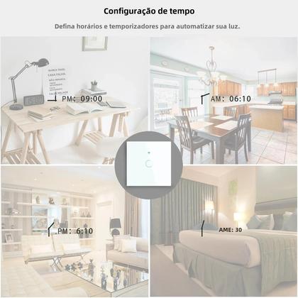 Imagem de Interruptor de Luz Inteligente Wi-Fi Tuya - Painel de Toque, Controle por Voz Alexa