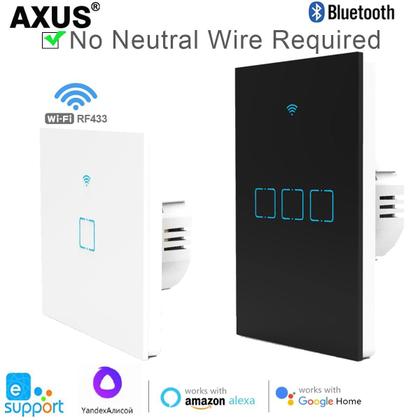 Imagem de Interruptor De Luz Inteligente WiFi 1/2/3 Gang EU Sem Fio Neutro Necessário Controle Pelo APP