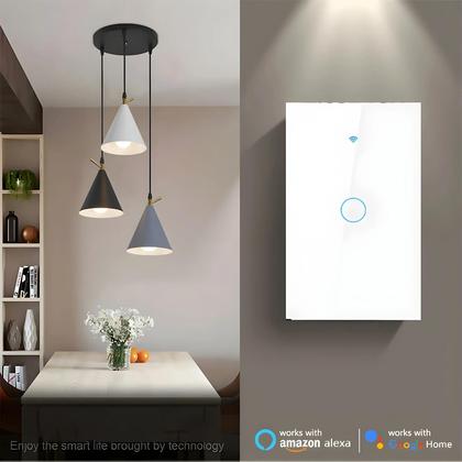 Imagem de Interruptor De Luz Inteligente WiFi 1/2/3 Gang EU Sem Fio Neutro Necessário Controle Pelo APP