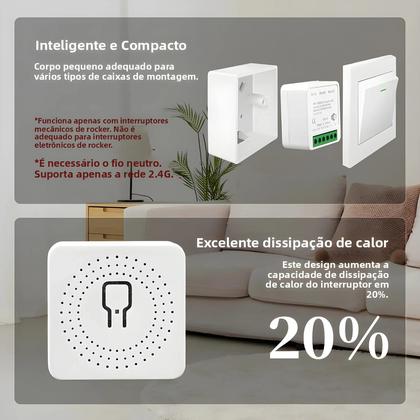 Imagem de Interruptor De Luz Inteligente Wifi 16A Módulo DIY Relé Controle De Voz 2 Vias Tuya Alexa Google