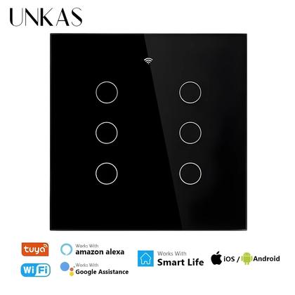 Imagem de Interruptor De Luz Inteligente WiFi 4x4 Com Sensor De Toque Compatível Com Alexa E Google Home