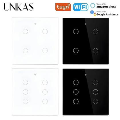 Imagem de Interruptor De Luz Inteligente WiFi 4x4 Com Sensor De Toque Compatível Com Alexa E Google Home
