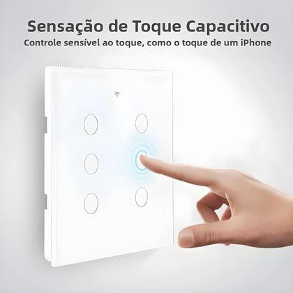 Imagem de Interruptor De Luz Inteligente WiFi 4x4 Com Sensor De Toque Compatível Com Alexa E Google Home