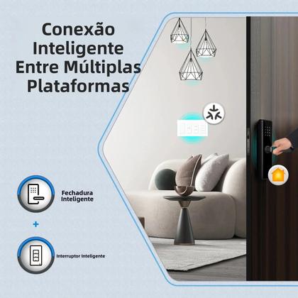 Imagem de Interruptor De Luz Inteligente WiFi Com Controle Por Aplicativo, Fio Neutro Necessário, Compatível