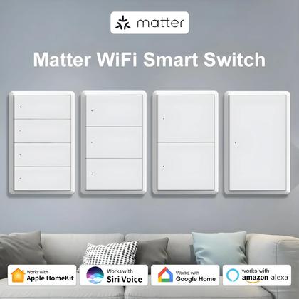 Imagem de Interruptor De Luz Inteligente WiFi Para Parede 1 2 3 4 Teclas Compatível Com App Homekit