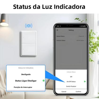 Imagem de Interruptor De Luz Inteligente WiFi Para Parede 1 2 3 4 Teclas Compatível Com App Homekit
