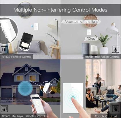 Imagem de Interruptor De Luz Inteligente Wifi Rf433 S/ Fio Neutro 110V