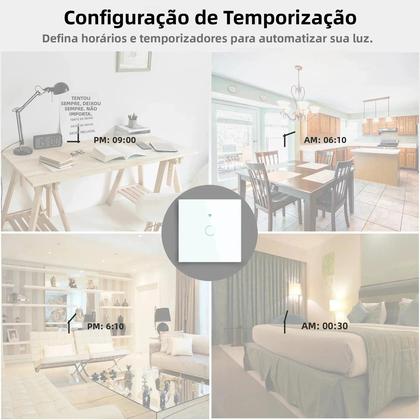 Imagem de Interruptor De Luz Inteligente WiFi Touch Compatível Com Alexa E Google Home 433RF Controle Remoto
