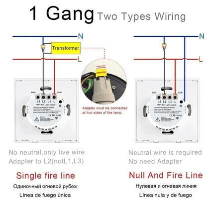 Imagem de Interruptor De Luz Inteligente WiFi Touch Compatível Com Alexa E Google Home 433RF Controle Remoto