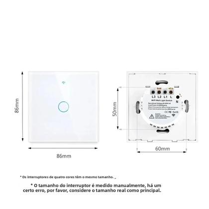 Imagem de Interruptor De Luz Inteligente WiFi Touch Compatível Com Alexa E Google Home 433RF Controle Remoto