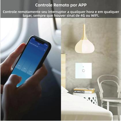 Imagem de Interruptor De Luz Inteligente WiFi Touch Compatível Com Alexa E Google Home 433RF Controle Remoto
