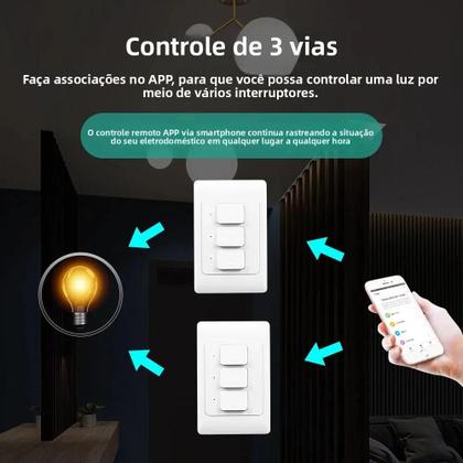 Imagem de Interruptor De Luz Inteligente WiFi Tuya Sem Fio Neutro Botão De Pressão Para Alexa Google Home EUA