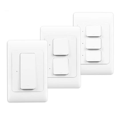 Imagem de Interruptor De Luz Inteligente WiFi Tuya Sem Fio Neutro Botão De Pressão Para Alexa Google Home EUA