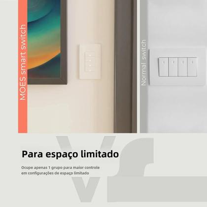 Imagem de Interruptor de Luz Inteligente Zigbee - Botão de Parede Compatível com Alexa e Google