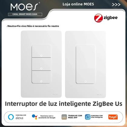 Imagem de Interruptor De Luz Inteligente ZigBee, Interruptor De Parede Com Botão De Pressão, Compatível Com
