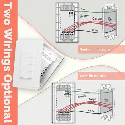 Imagem de Interruptor De Luz Inteligente ZigBee, Interruptor De Parede Com Botão De Pressão, Compatível Com