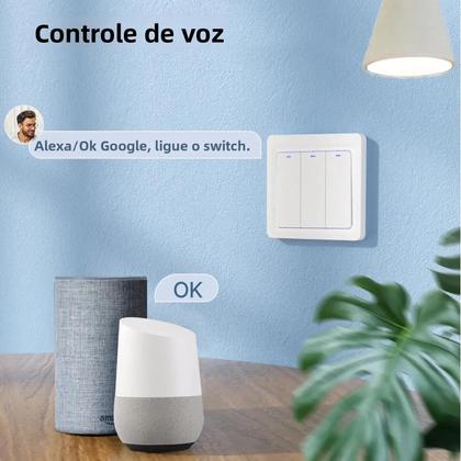 Imagem de Interruptor De Luz Inteligente ZigBee Tuya Com Fio Neutro Opcional Controle Por Aplicativo E Voz
