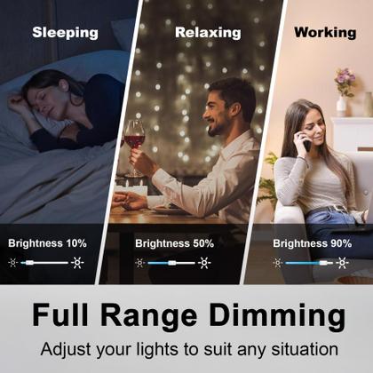 Imagem de Interruptor de luz mais fraco BESTTEN universal de pólo único/3 vias, pacote com 2 unidades