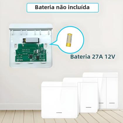 Imagem de Interruptor de Luz RF433MHz - Controle Remoto Sem Fio 1/2/3 Gangues