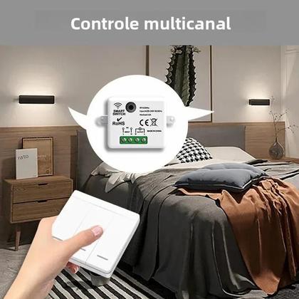 Imagem de Interruptor de Luz RF433MHz - Controle Remoto Sem Fio 1/2/3 Gangues