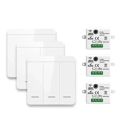 Imagem de Interruptor de Luz RF433MHz - Controle Remoto Sem Fio 1/2/3 Gangues