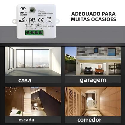 Imagem de Interruptor De Luz Sem Fio 1/2/3 Gang RF 433Mhz Receptor De Relé Controle Remoto Para Lâmpada LED