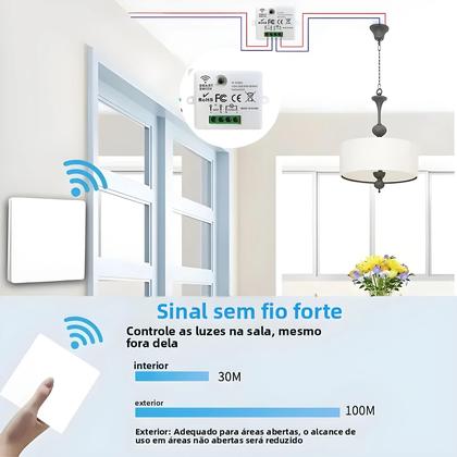 Imagem de Interruptor De Luz Sem Fio 1/2/3 Gang RF 433Mhz Receptor De Relé Controle Remoto Para Lâmpada LED