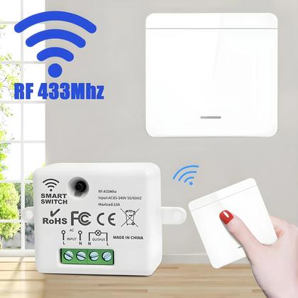Imagem de Interruptor De Luz Sem Fio 1/2/3 Gang RF 433Mhz Receptor De Relé Controle Remoto Para Lâmpada LED