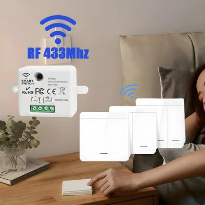 Imagem de Interruptor De Luz Sem Fio 1/2/3 Gang RF 433Mhz Receptor De Relé Controle Remoto Para Lâmpada LED
